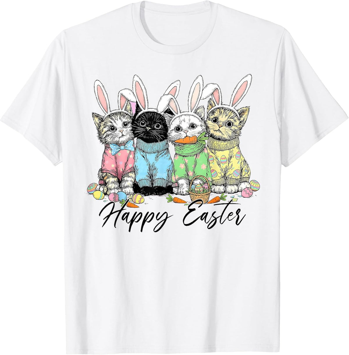 Happy Easter Bunny Ear Kittens Cats Men Women Kid Unisex