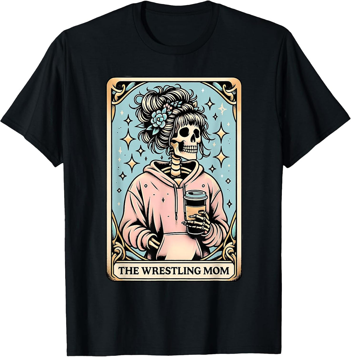 Vintage The Wrestling Mom Tarot Card Skeleton Mama Mom T-Shirt
