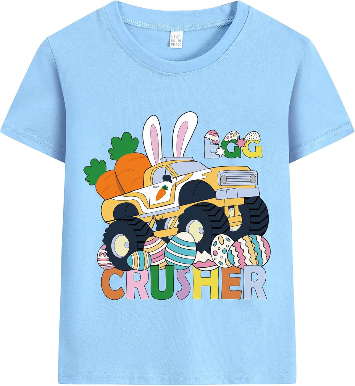 Toddler Boys Easter Shirt Tractor Bunny Clothes Dinosaur Tees for Kids Egg Excavator 2-7 Years