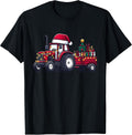 Farmer Santa Hat Farm Truck Christmas Lights Family Pajama T-Shirt