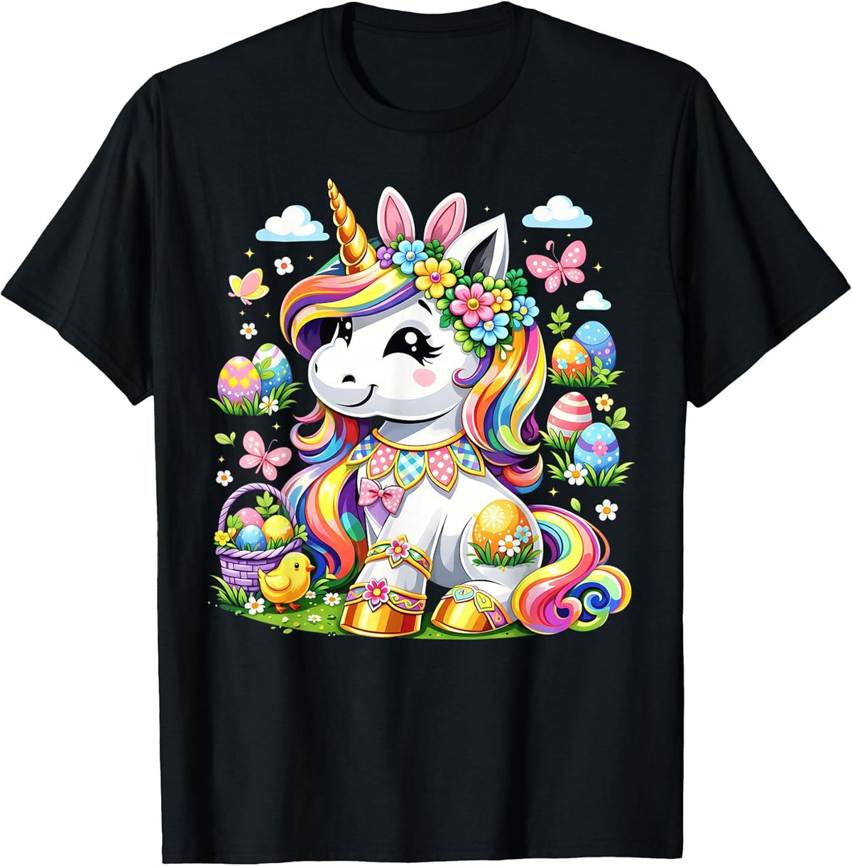 Happy Easter Unicorn Bunny Egg Girls Womens Kids Unisex