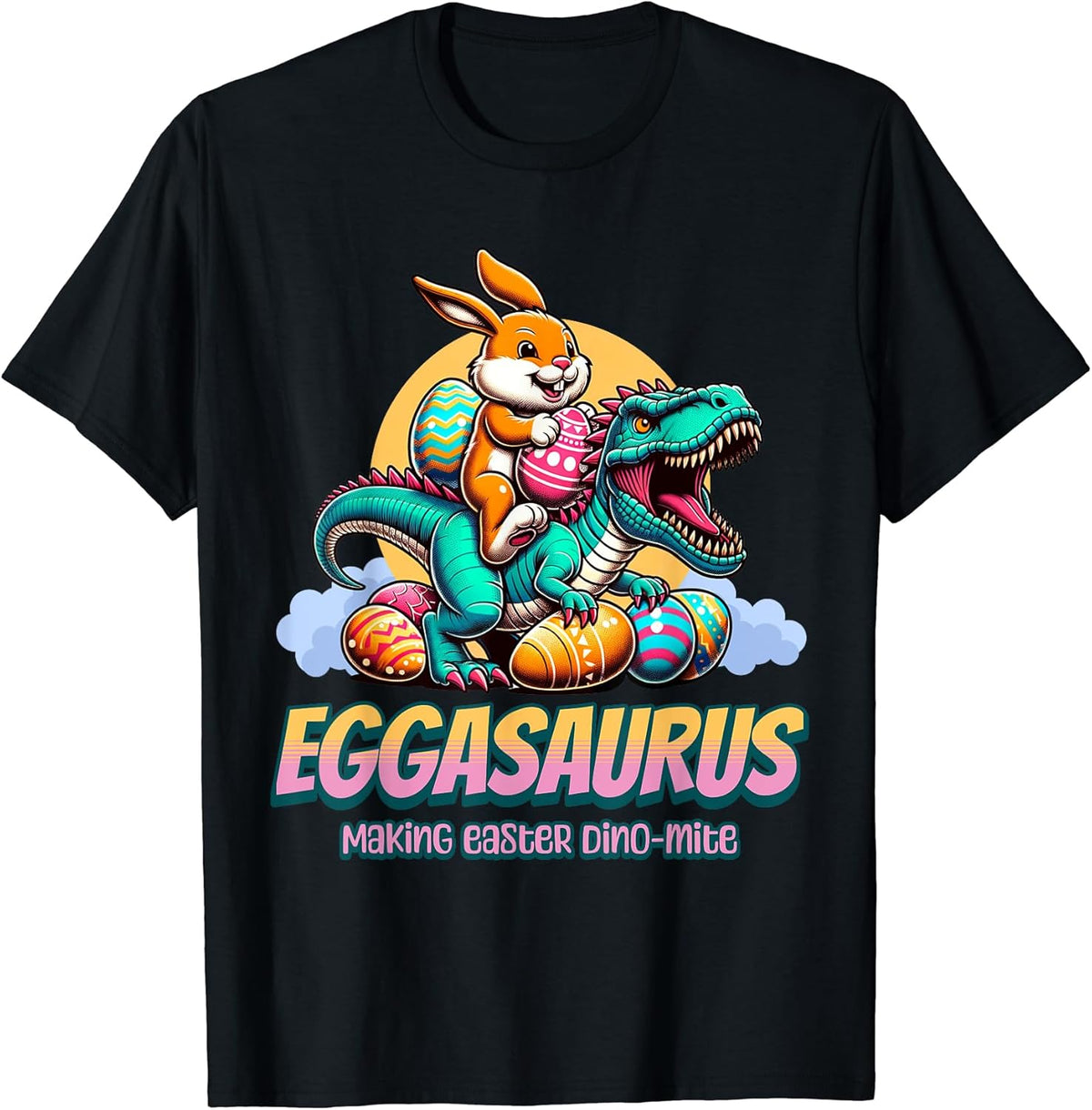 Cute Easter Eggasaurus Dinosaur Easter Bunny Tees Unisex