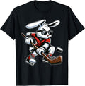 Kids Boys Happy Easter Bunny Playing Hockey Easter Sport Unisex