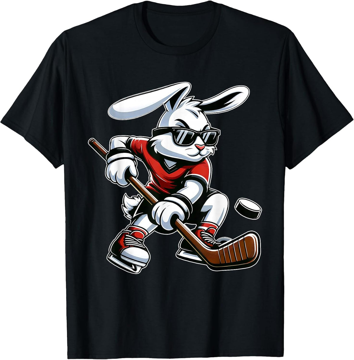 Kids Boys Happy Easter Bunny Playing Hockey Easter Sport Unisex