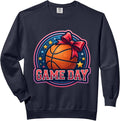 Basketball Game Day Girl Womens Bow Team Fan Mom Mother Mama Comfort Colors Adult Sweatshirt