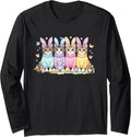 Easter Cats in Bunny Ears Cute Pastel Sweaters Spring Long Sleeve Unisex