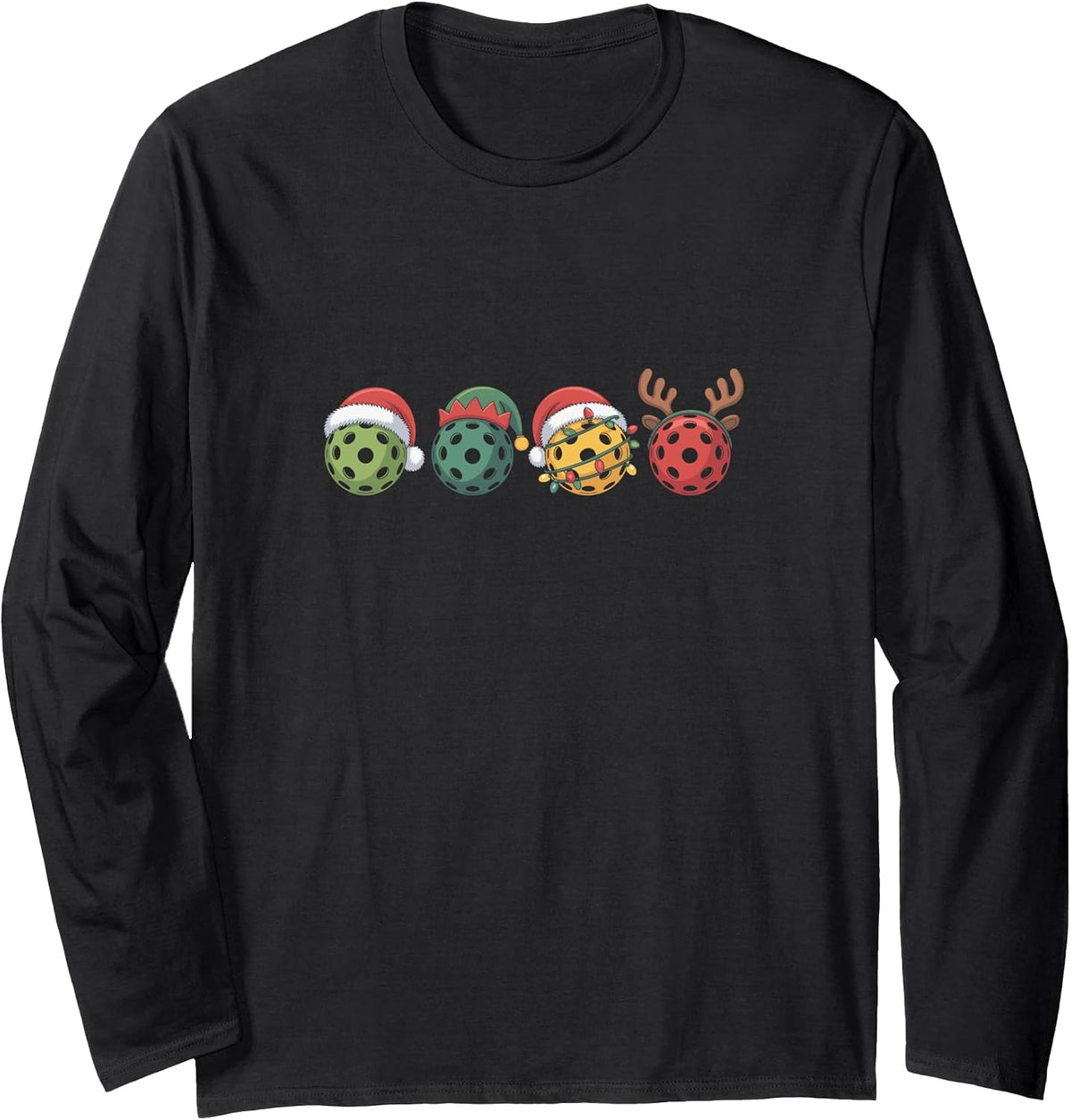 Christmas Pickleball Player, X-Mas Balls Long Sleeve T-Shirt