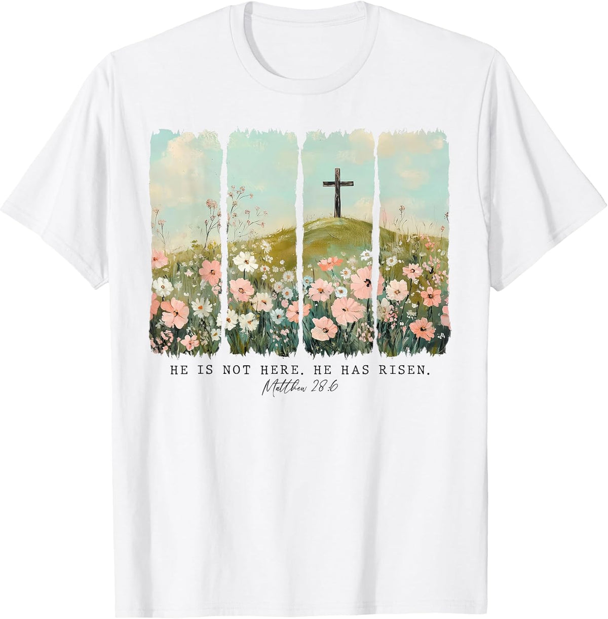 He is Risen Christian Wildflower Happy Easter Women Girls Unisex