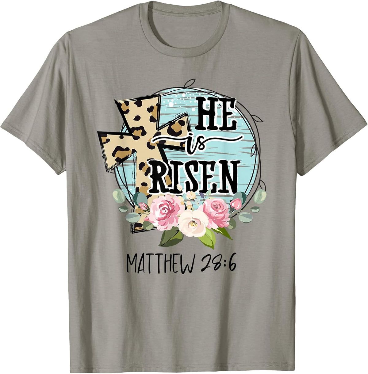 He is Risen Jesus Christian Happy Easter Floral Wreath Women Small Unisex