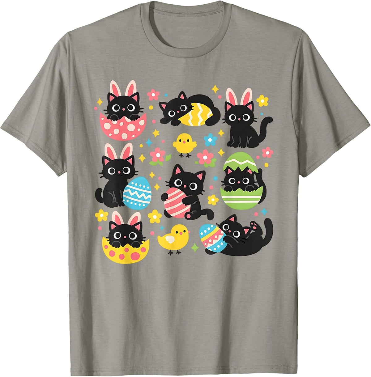 Black Cat Easter Egg Cute Bunny Ear Easter Kitten Lovers Unisex