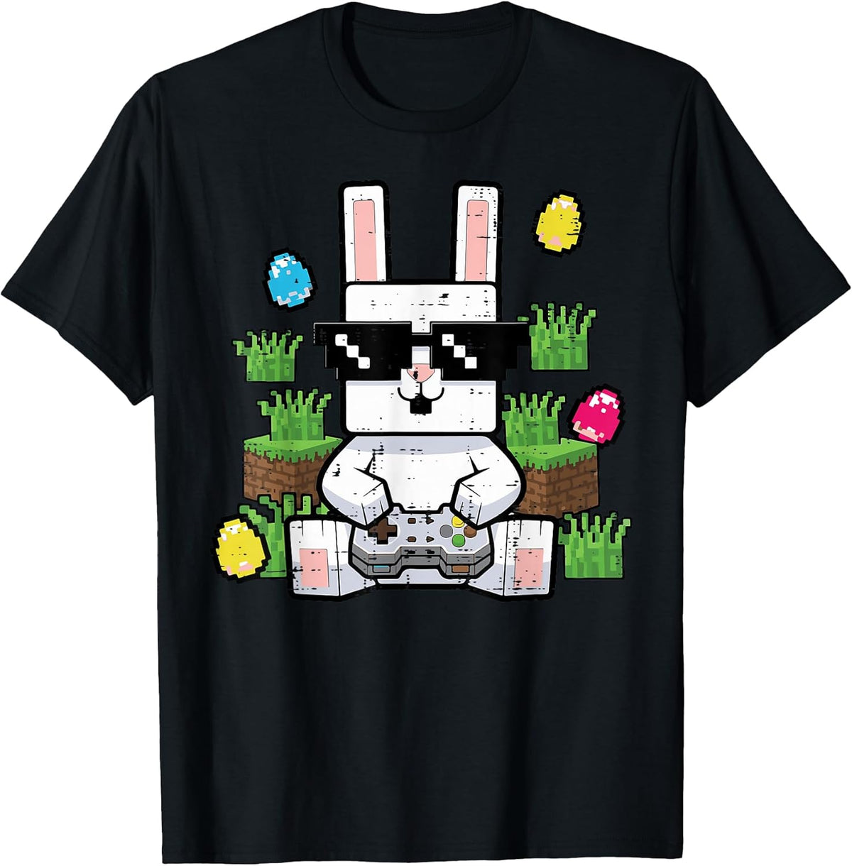 Easter Bunny Pixel Gaming Rabbit Gamer Boys Kids Youth Men Unisex