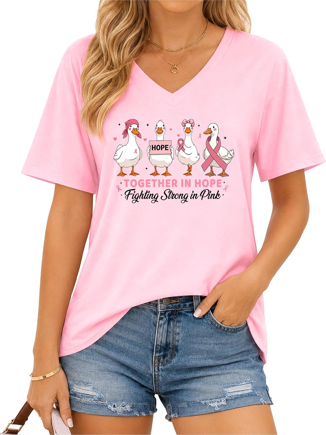 Breast Cancer Shirts for Women Pink Ribbon Cancer Survivor Shirt