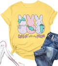 Women Chillin'with My Peeps Shirt Easter Shirt Funny Bunny Cute Rabbit Tee Tops Easter Day Gift