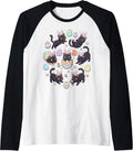 Cute Black Cat Easter Bunny Ears Kitty with Eggs Raglan Baseball Tee Unisex