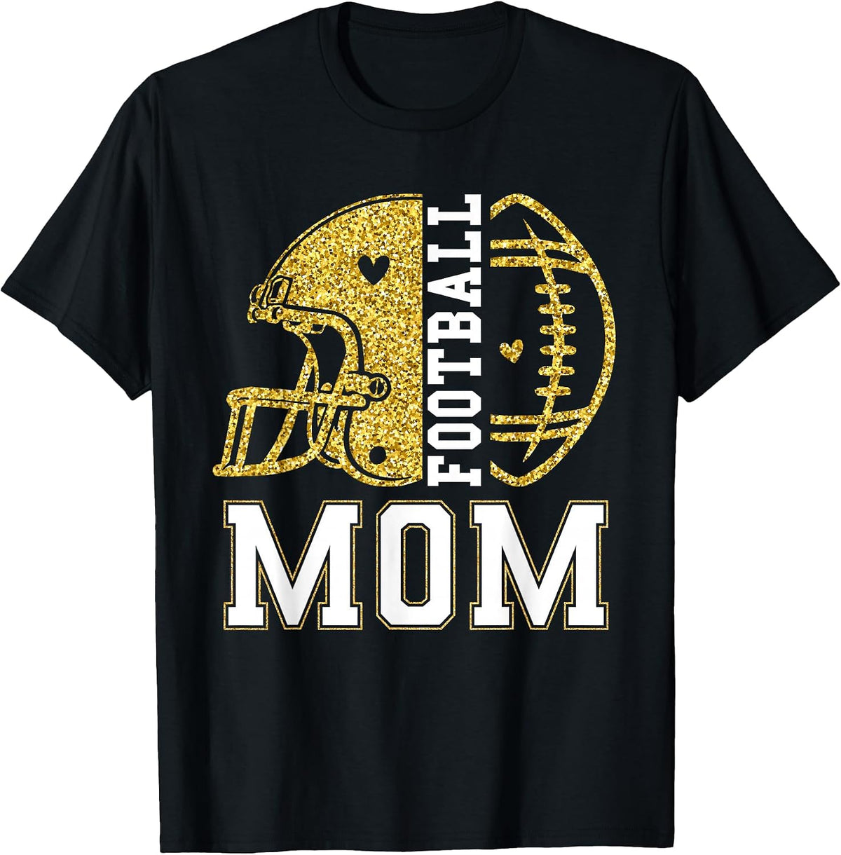 Football Mom Game Day Football Season Mama Girl Gold T-Shirt