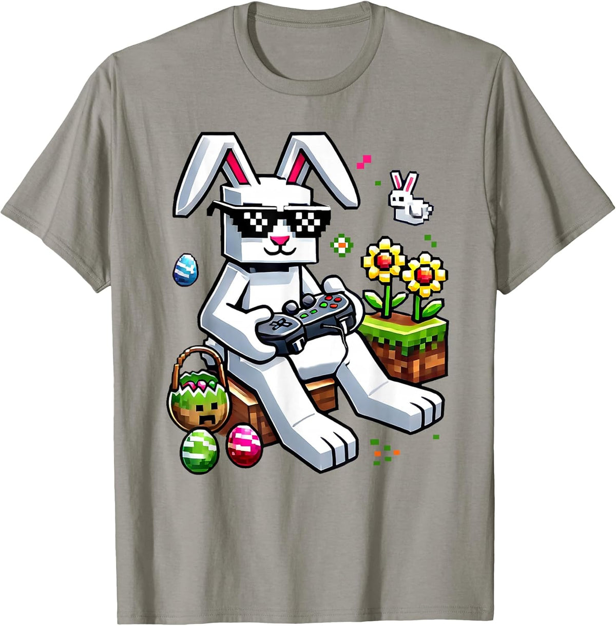 Boys Happy Easter Day Bunny Egg Video Game Kids Mens Gamer Unisex