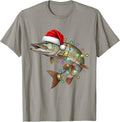 Musky Christmas Lights Festive Funny Xmas Pike Fish Fishing T-Shirt