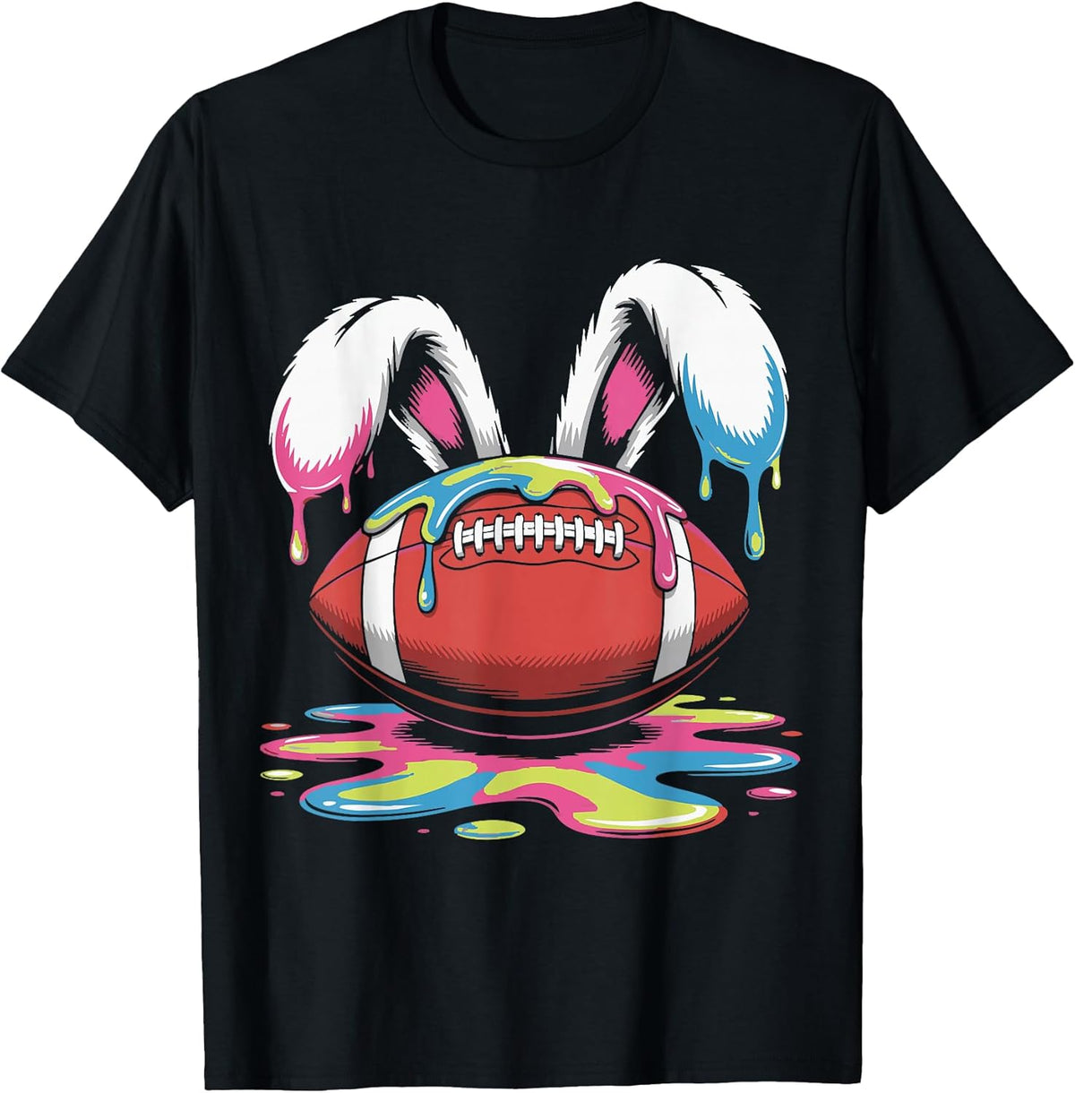 Funny Easter Football Bunny Ears Paint Ice Cream Drip Rabbit Unisex