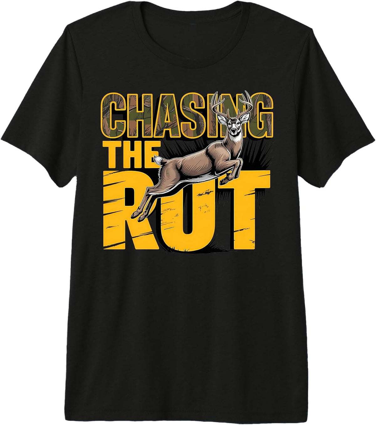Chasing The Rut Whitetail Deer Hunting Buck Premium Tri-Blend T-Shirt