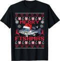 Fishing Christmas Ugly Sweaters Funny Merry Fishmas Men Boys T-Shirt