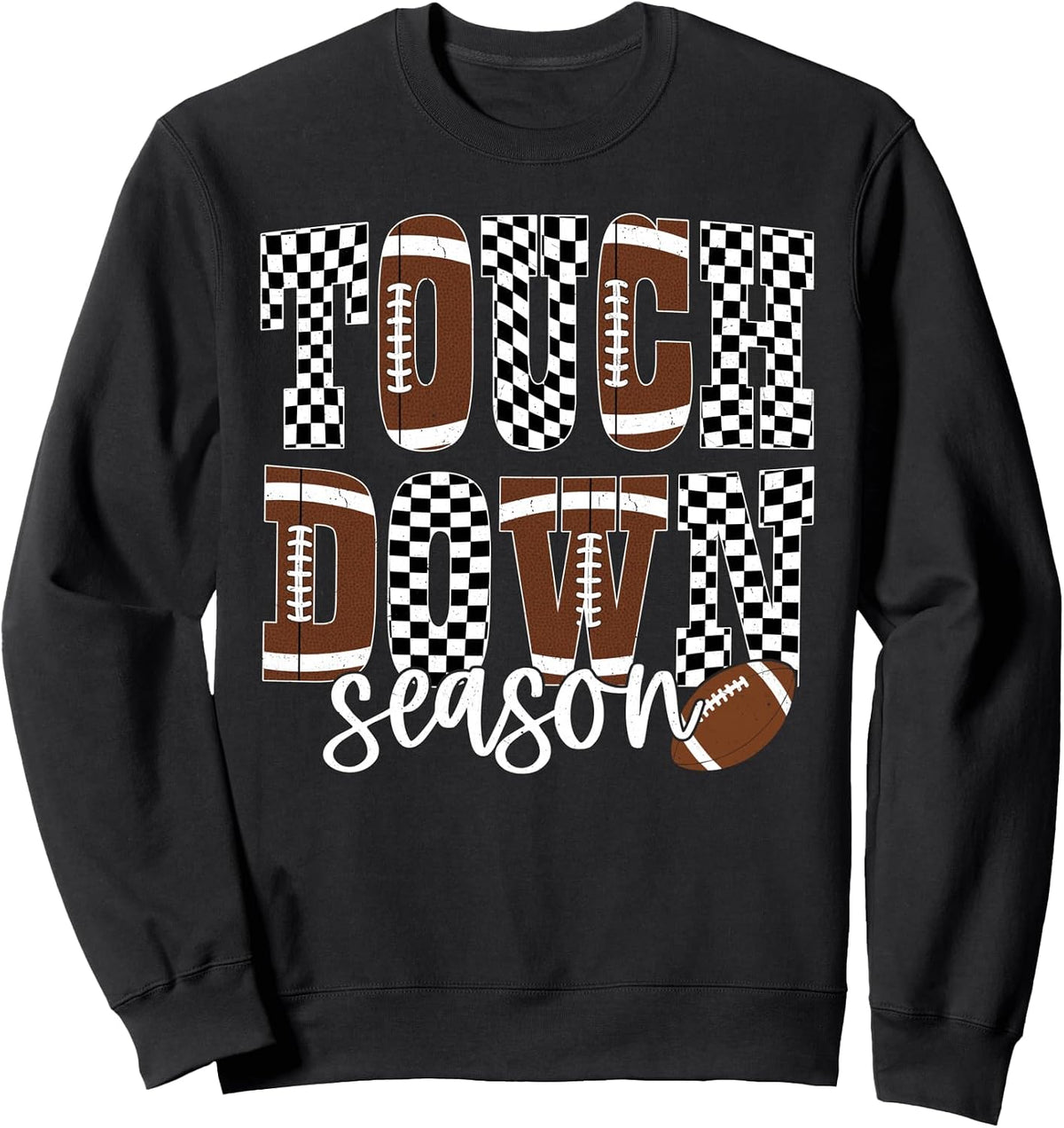 Checkered Football Game Day Touchdown Season Men Women Kids Sweatshirt