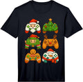 Christmas Gaming Controllers Santa Fun Reindeer Tree Snowman Performance T-Shirt