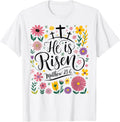 He Is Risen Jesus Christian Easter Flower Floral Women Girl Unisex