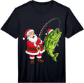 Santa Fishing Christmas Bass Fish Xmas Fisherman Performance T-Shirt