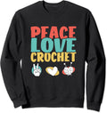 Peace Love Crochet Funny Crocheting Gift