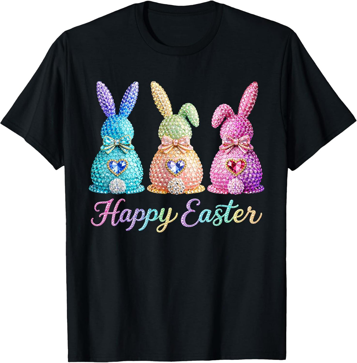 Happy Easter Day Rabbit Bunny Crystal Diamond Egg Hunt Unisex