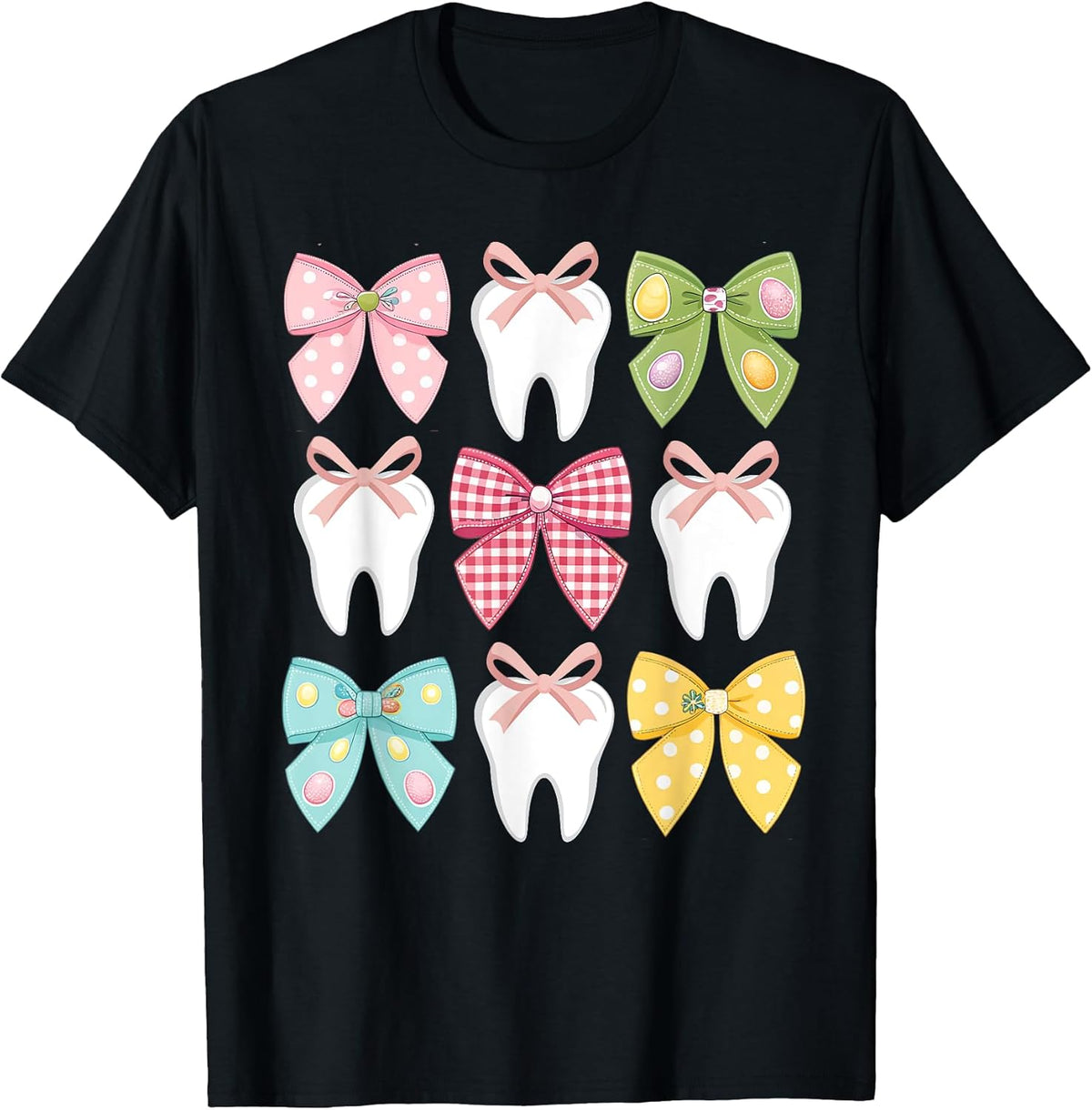 Cute Easter Bow Teeth Dental Squad Dentist Hygienist Tee Unisex