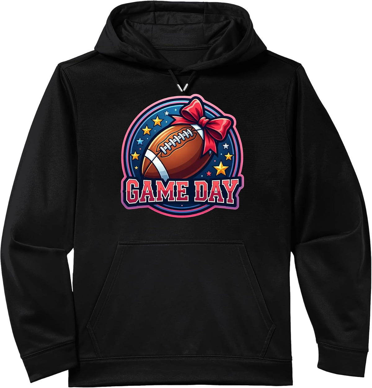 Football Game Day Girl Womens Bow Team Fan Supporter Season Performance Hoodie