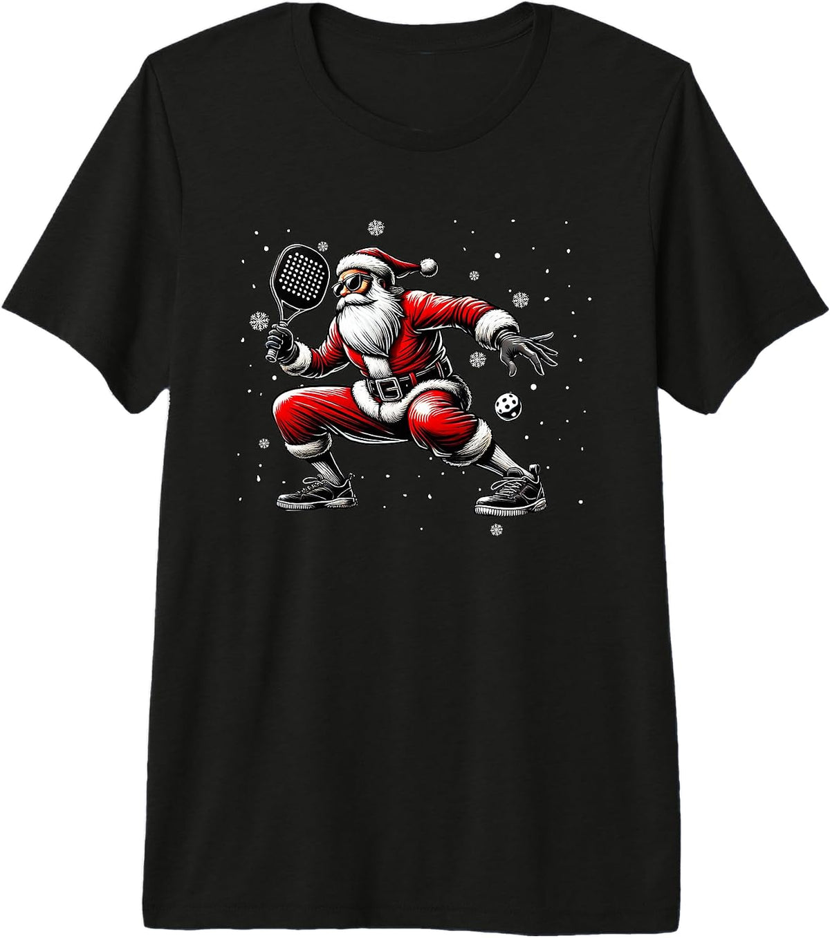 Funny Santa Playing Pickleball Gifts Pickleball Christmas Premium Tri-blend T-Shirt