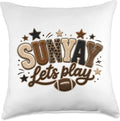 Sunyay Let's Play Football Sunday Game Day Season Fan Women Throw Pillow