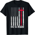 He is Risen American Flag Cross Vintage Happy Easter Unisex