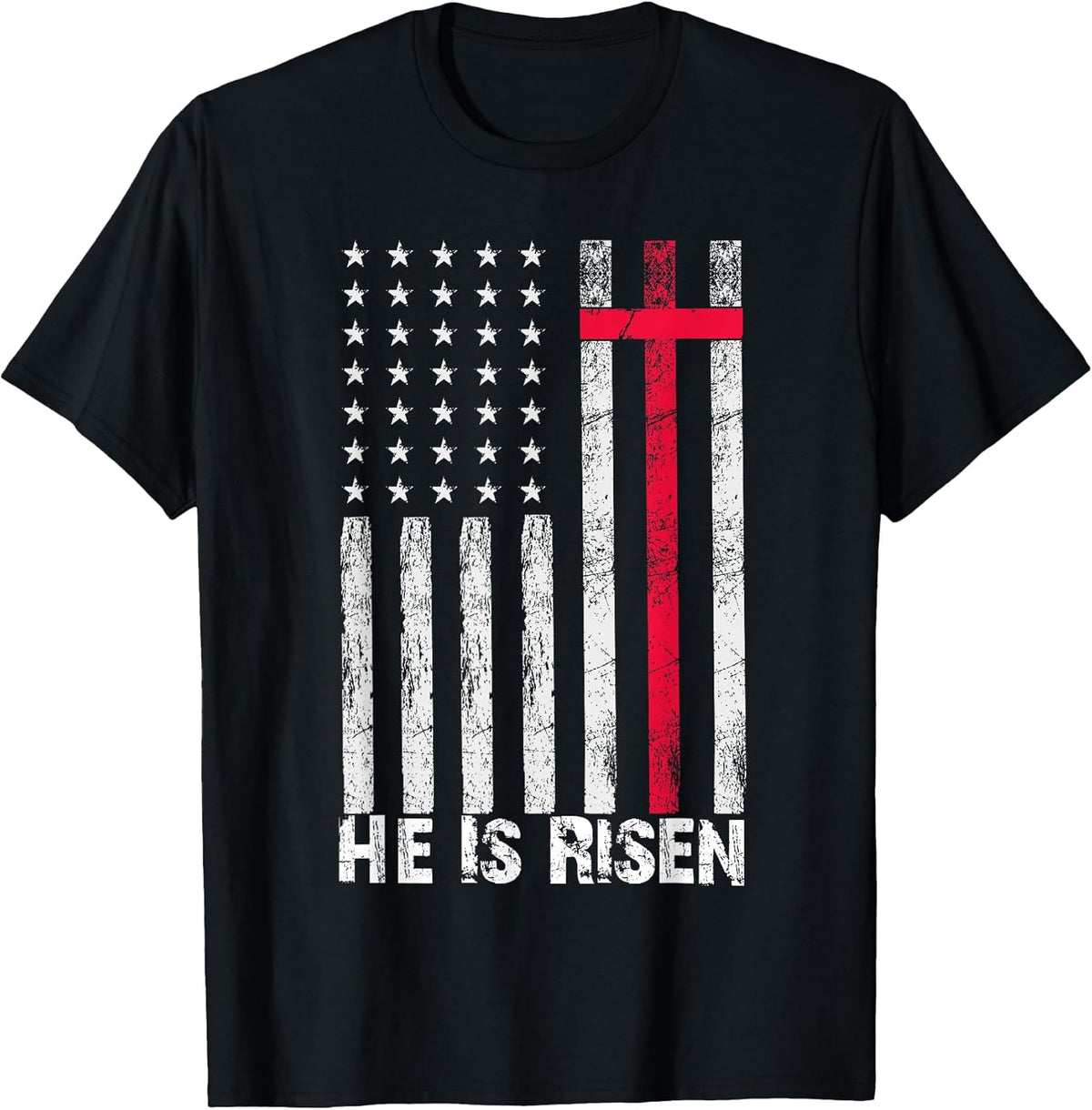 He is Risen American Flag Cross Vintage Happy Easter Unisex