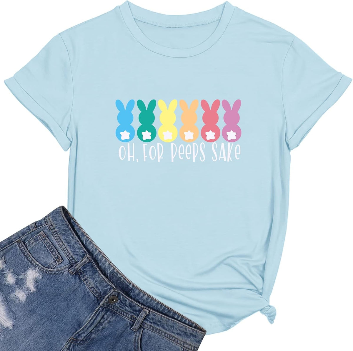 Happy Easter Shirts Easter Bunny Short Sleeve Rabbit Graphic Tees Easter Shirt Tops