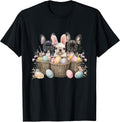 Easter Three Frenchie Shirt Easter Bunny Ears Easter Egg Unisex