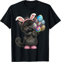 Cute Black Cat Easter Bunny Ears Eggs Easter Day Women Kids Unisex