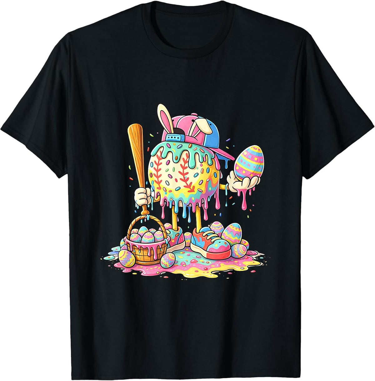 Game Day Easter Baseball Bunny Pastel Drip Unisex