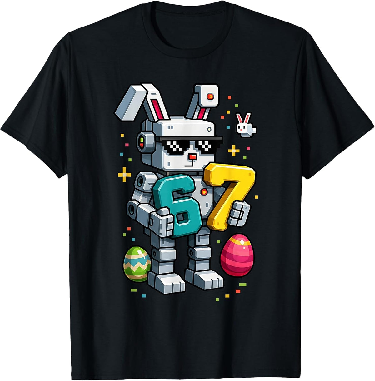 Boys Happy Easter Day Bunny Egg 6 7 Meme Kids Mens Gamer Unisex