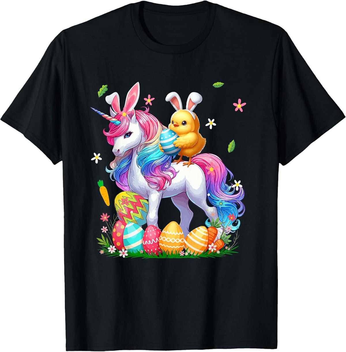 Bunny Chick Ridding Unicorn Easter Hunting Colourful Eggs Unisex
