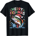 Merry Fishmas for Fishing Enthusiasts Christmas Holiday T-Shirt