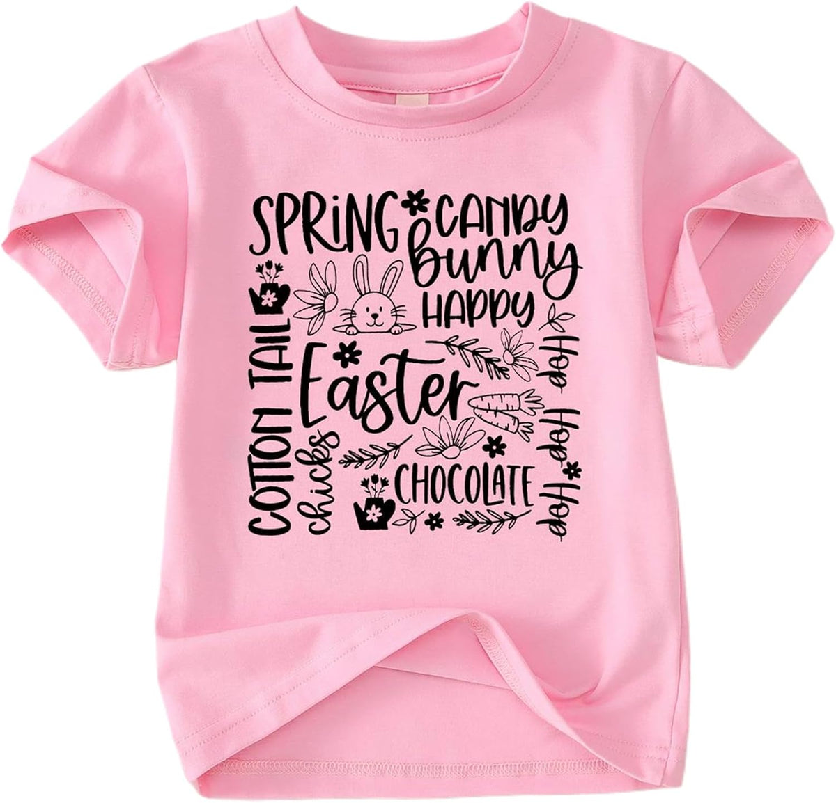 Kids Toddler Girls Easter s Bunny Shirts Short Sleeve Tees Happy Easter Outfit Cotton Tail Spring Tops