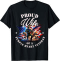 Proud Wife of a Purple Heart Veteran Patriotic Military T-Shirt