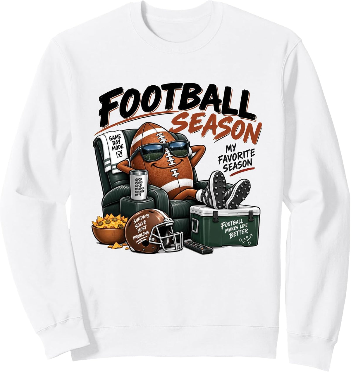 Football Season Game Day Funny Sports Fan Graphic Design Sweatshirt