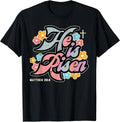 Easter He is Risen Flowers Jesus Christian Girls Kids Women Unisex