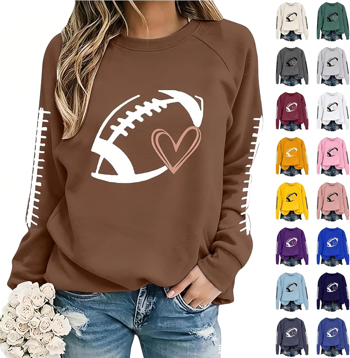 2026 Football Mom Sweatshirts Game Day Shirts Fall Trendy Graphic Pullover
