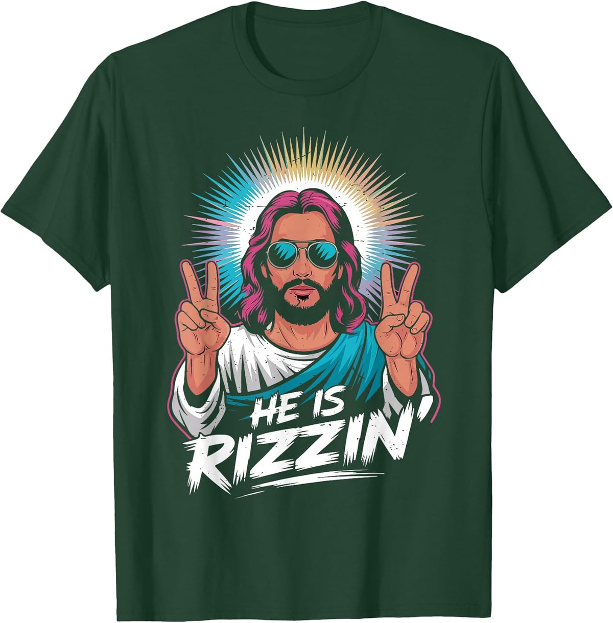 Kids Boy He is Rizzin Funny Christian Easter Jesus Men Youth Unisex
