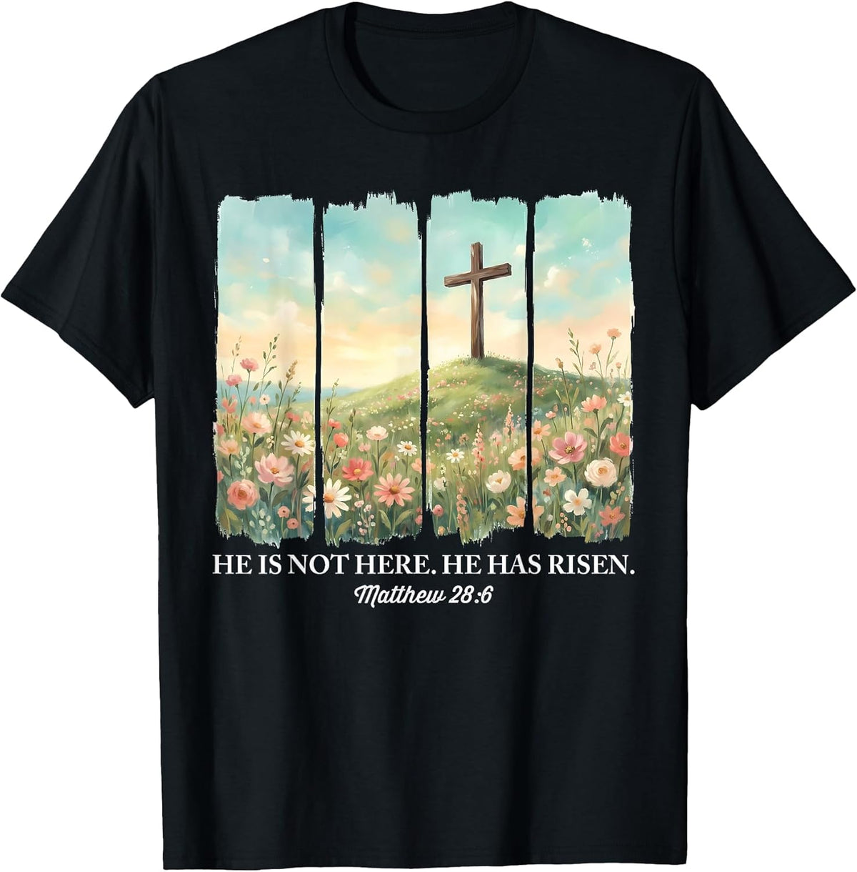 Jesus He is Risen Christian Cross Happy Easter Women Girls Unisex